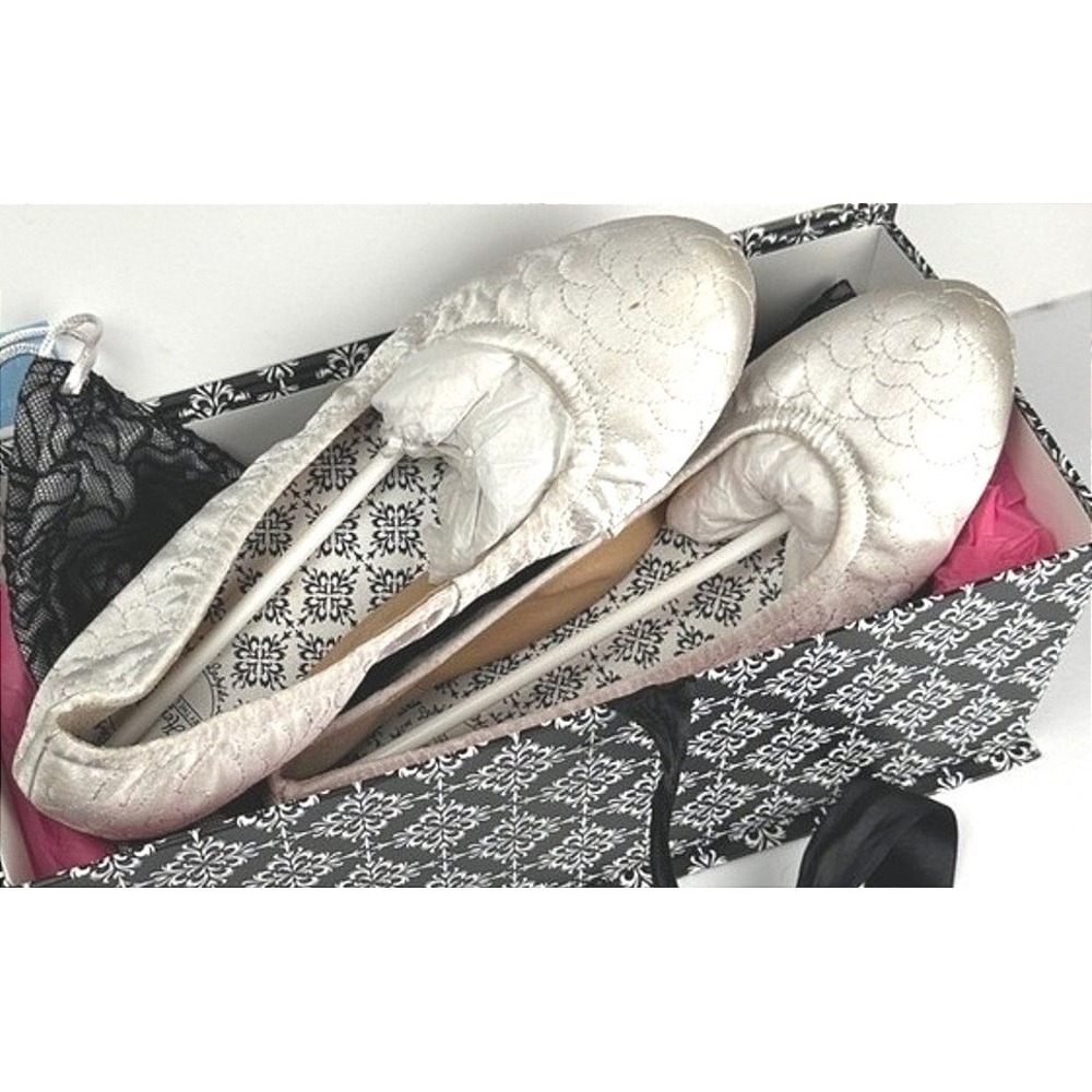 Hey Lady Smitten Ballet Flats Women's 7 Antique Silver Quilted Leather Bridal - Picture 16 of 16